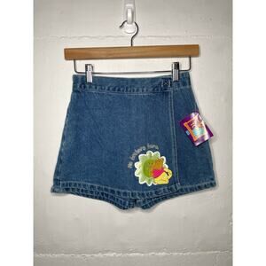 NEW Vintage Pooh Bear Denim Skort Girls Size 10 No Bothers Here Embroidered